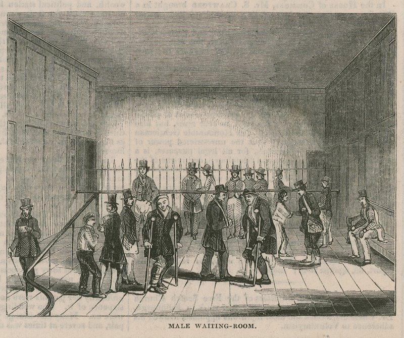 The Royal Free Hastanesi, Grays Inn Road, Londra: Erkek bekleme odası by English School