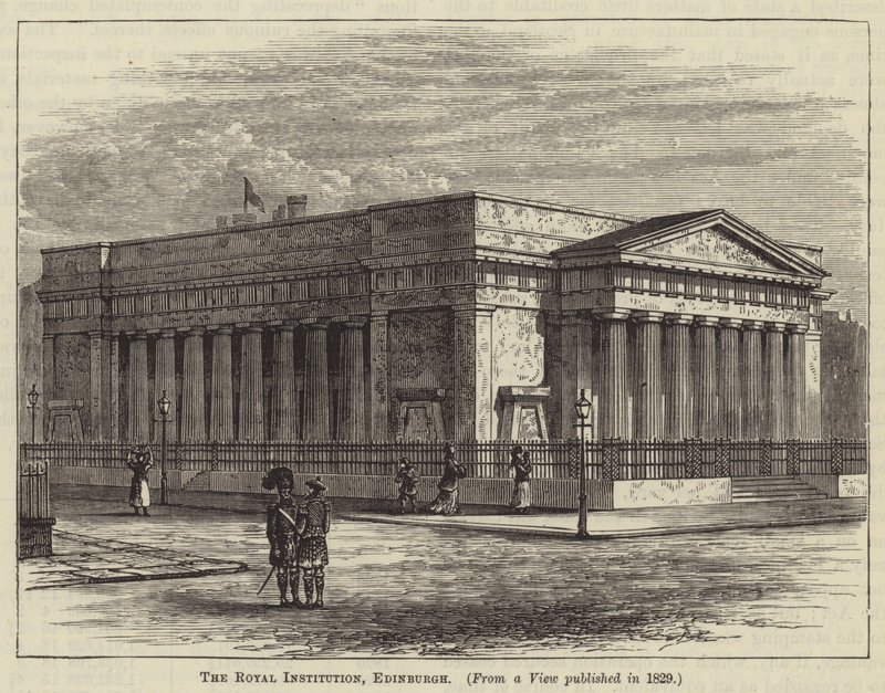 The Royal Institution, Edinburgh (gravür) by English School