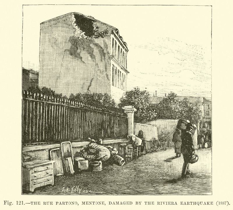 Rue Partono, Mentone, Riviera Depremi