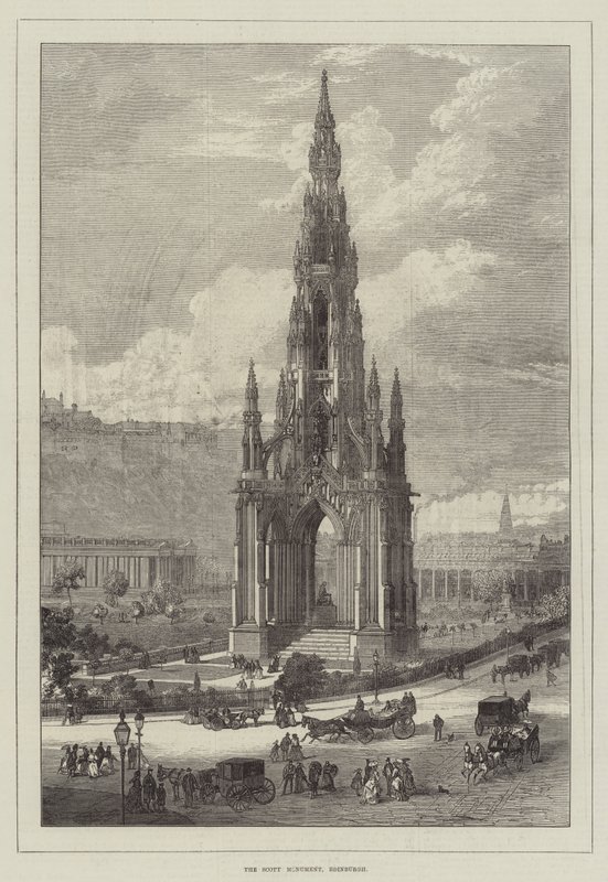 Scott Anıtı, Edinburgh (gravür) by English School