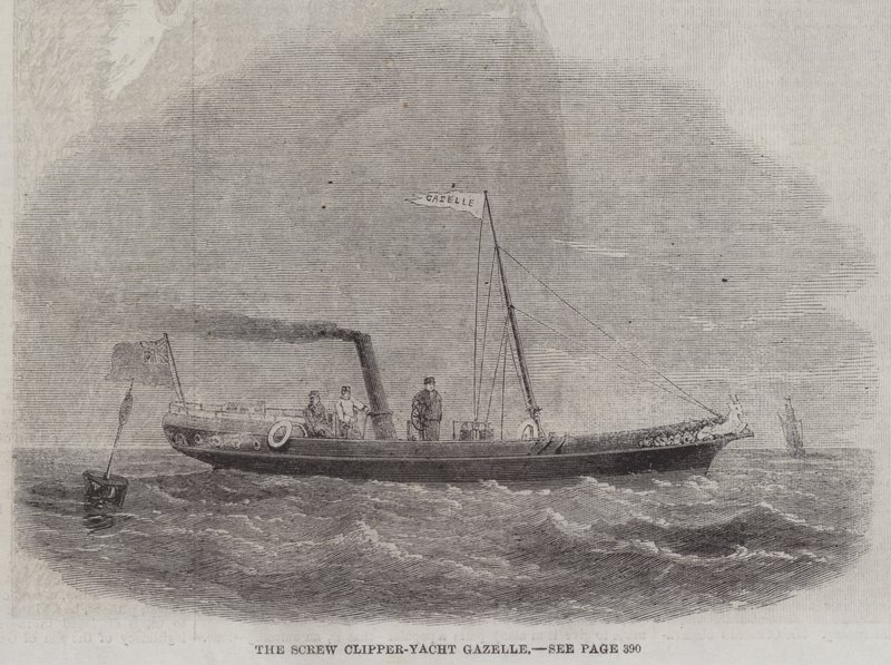 The Screw Clipper-Yacht Ceylan (gravür) by English School
