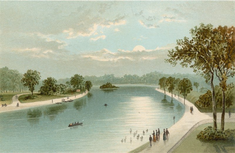 The Serpentine, from the Bridge by English School