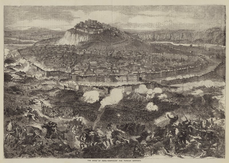 Kars Kuşatması, Türk Garnizonunun Takası (gravür) by English School