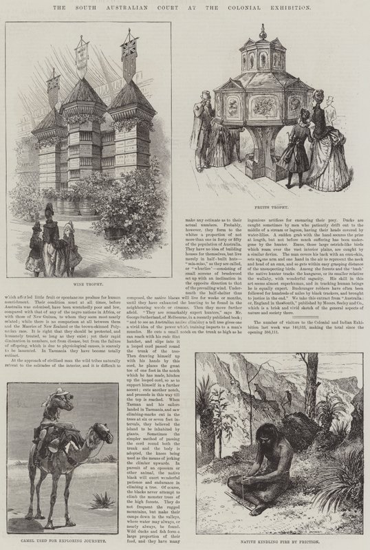 Koloni Sergisinde Güney Avustralya Mahkemesi (gravür) by English School