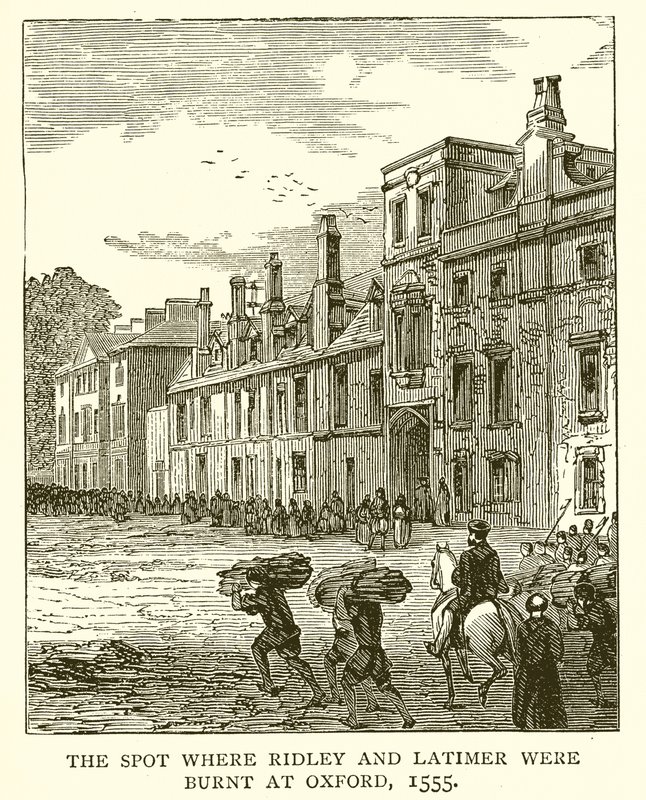 Ridley ve Latimer'in Oxford'da Yakıldığı Yer, 1555 by English School
