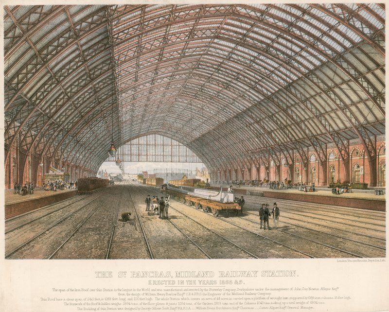 St Pancras, Midland Tren İstasyonu, Londra, 1866-69 yıllarında inşa edildi by English School
