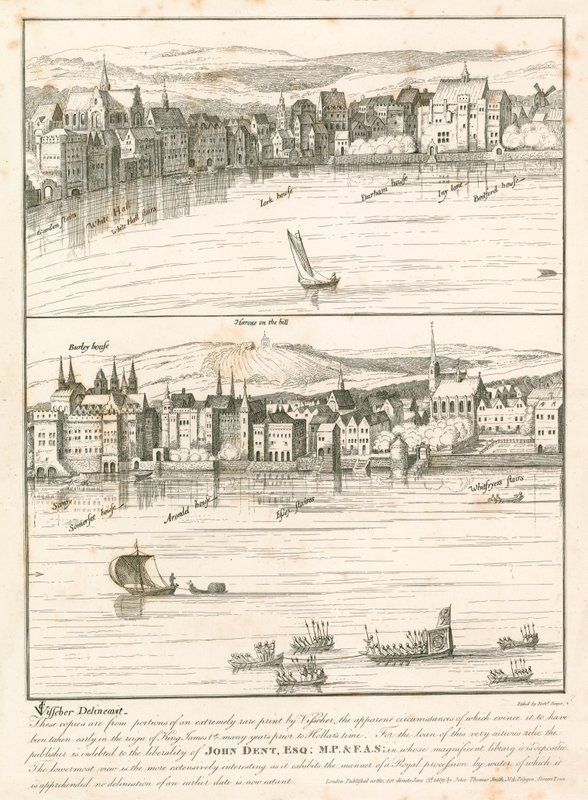 Strand, Londra, 17. yüzyılda Thames Nehri'nden by English School