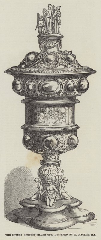 D Maclise, RA tarafından tasarlanan Swiney Bequest Gümüş Kupa (gravür) by English School