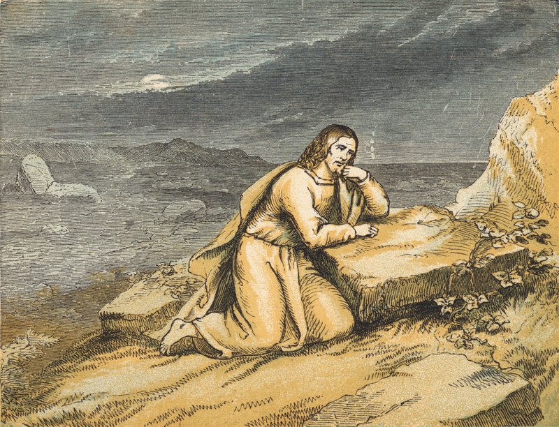 The Temptation (renkli gravür) by English School