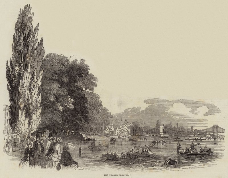 Thames Regatta (gravür) by English School