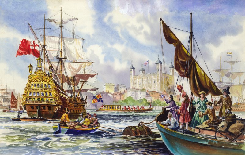 17. yüzyılın sonlarında Londra Kulesi by English School
