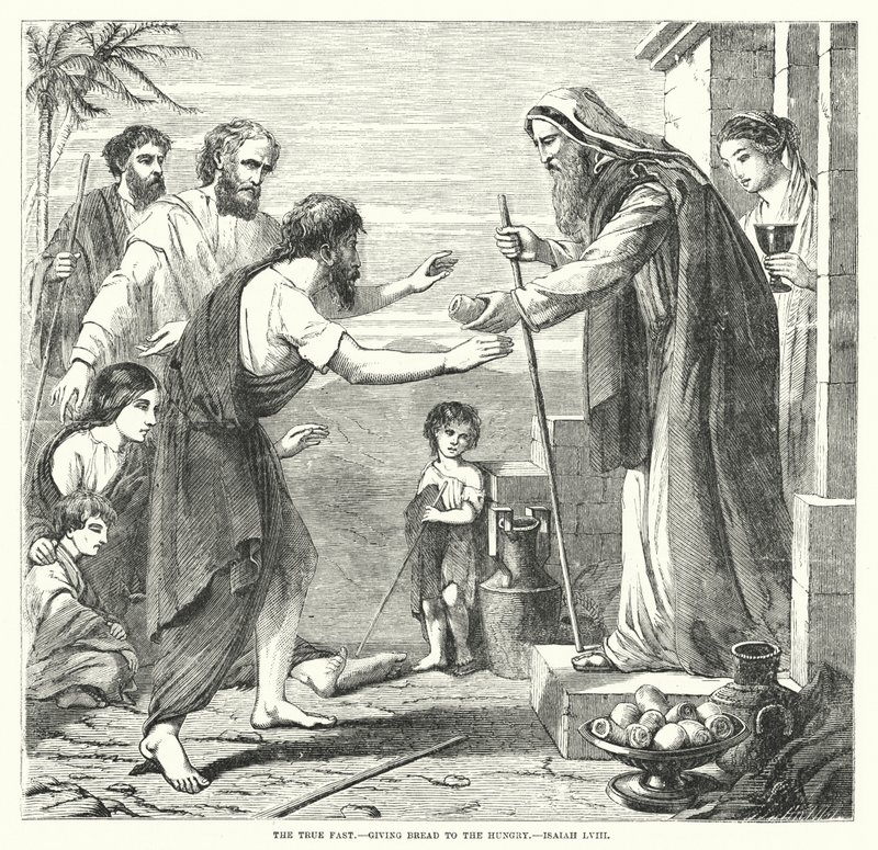 Gerçek Hızlı, Açlara Ekmek Veren, Isaiah LVIII (gravür) by English School