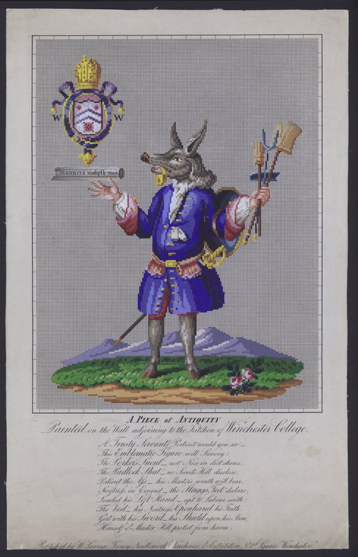 The Trusty Servant, 1579'da İngiliz şair John Hoskins tarafından Winchester College, Hampshire'ın mutfağına bitişik duvara boyanmış. by English School