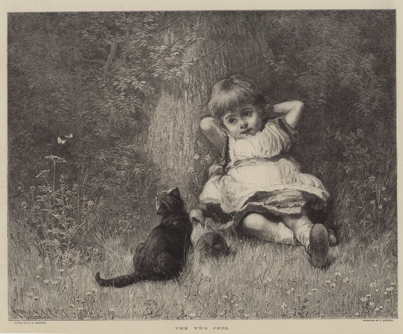 İki Evcil Hayvan (gravür) by English School