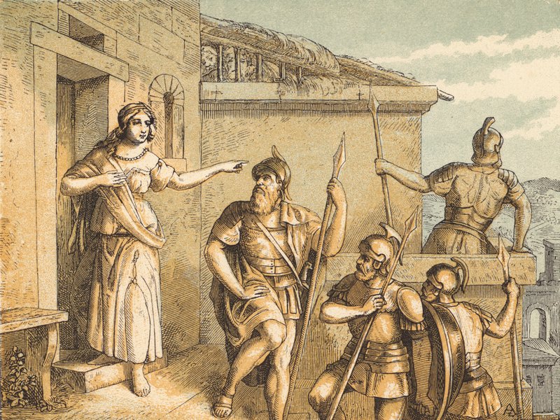 İki Casus (renkli gravür) by English School