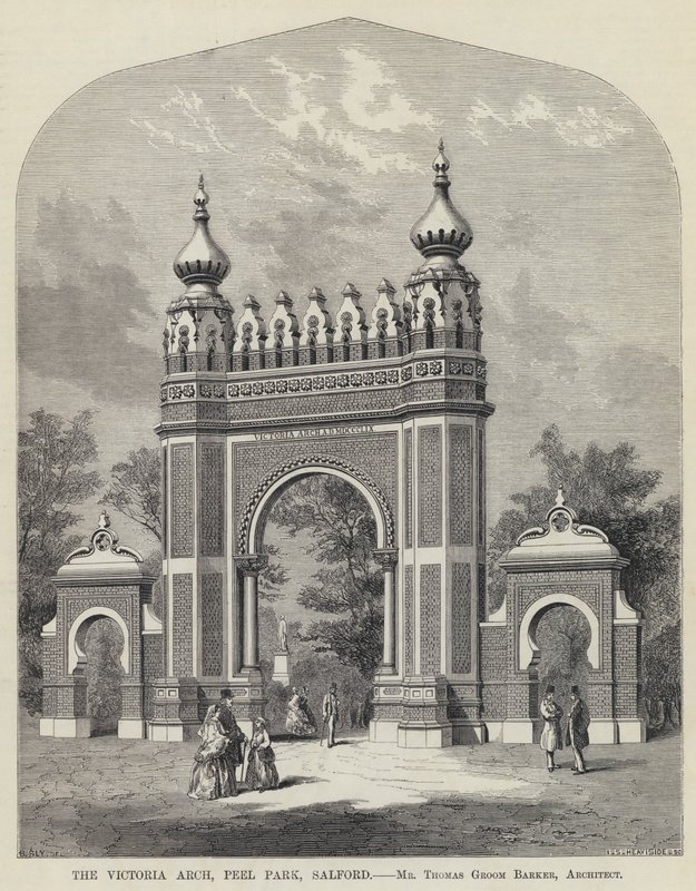 Victoria Kemeri, Peel Park, Salford (gravür) by English School