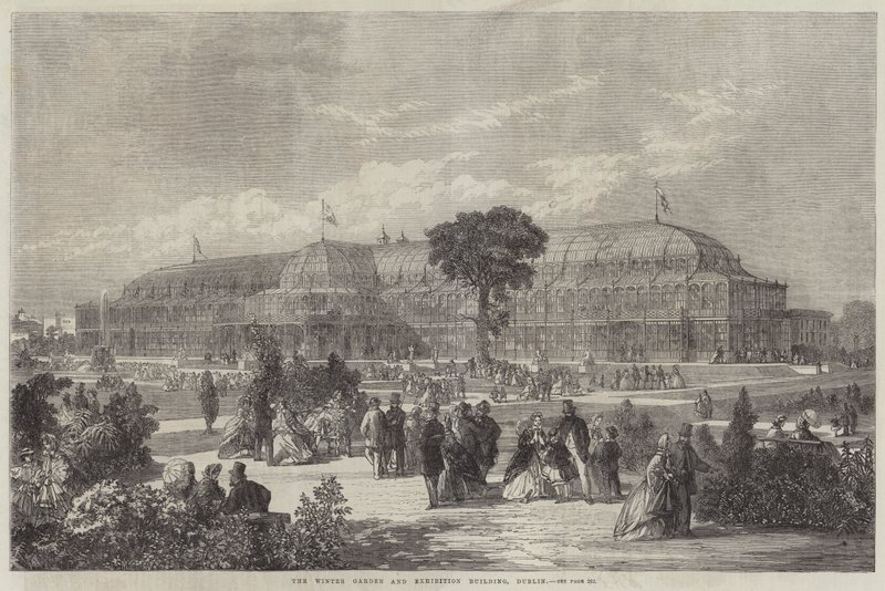 Kış Bahçesi ve Sergi Binası, Dublin (gravür) by English School