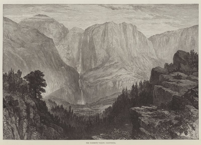 Yosemite Vadisi, Kaliforniya (gravür) by English School