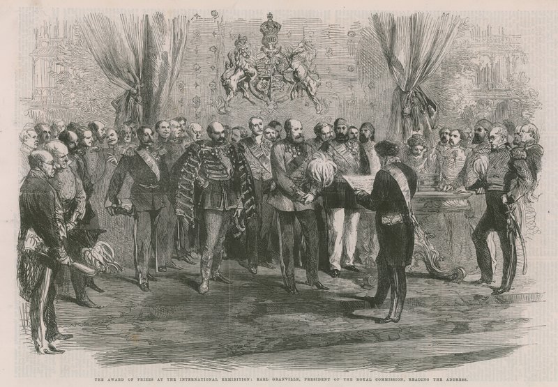 Uluslararası Sergide ödüllerin verilmesi; Earl Graville adresi okuyor by English School