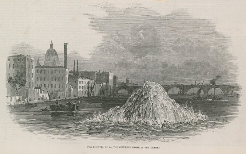 Thames Nehri'ndeki beton sürünün patlaması by English School