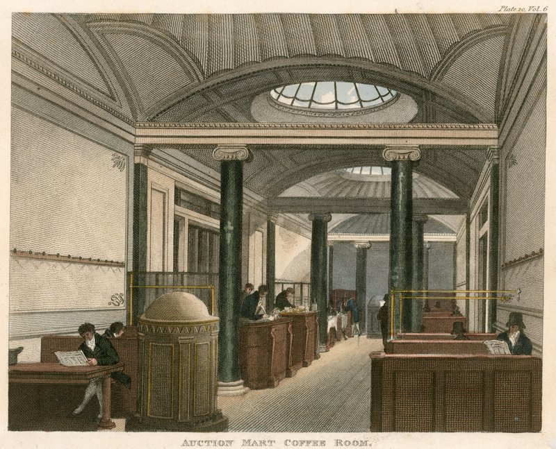 Müzayede Martının kahve odası, St Bartholomews Lane, Londra by English School