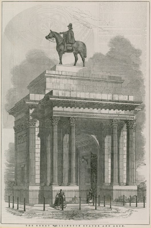 Büyük Wellington heykeli ve Arch, Hyde Park Corner, Londra by English School
