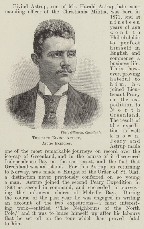 Geç Eivind Astrup, Arctic Explorer (gravür) by English School