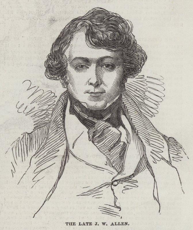 Geç JW Allen (gravür) by English School