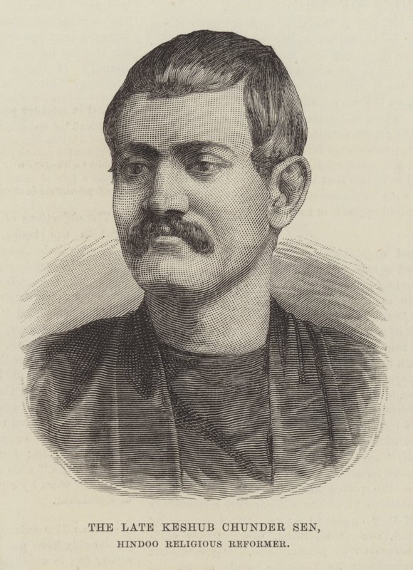 Geç Keshub Chunder Sen, Hindu Dini Reformcu (gravür) by English School