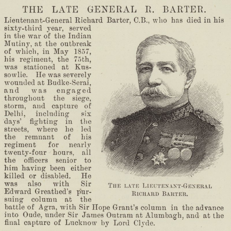Rahmetli Korgeneral Richard Barter (gravür) by English School