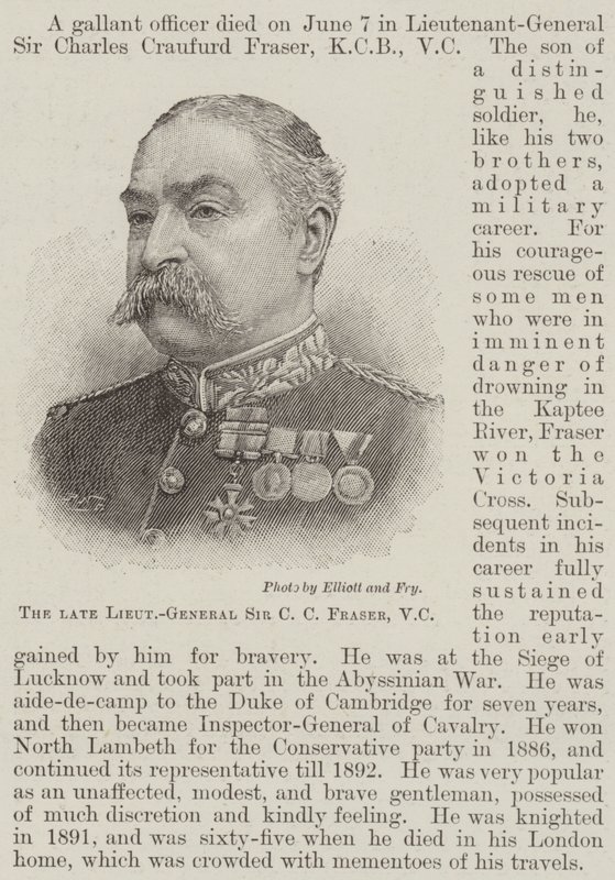 Rahmetli Korgeneral Sir CC Fraser, VC (gravür) by English School