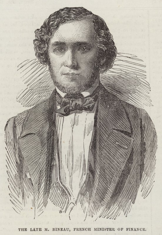 Rahmetli M Bineau, Fransız Maliye Bakanı (gravür) by English School