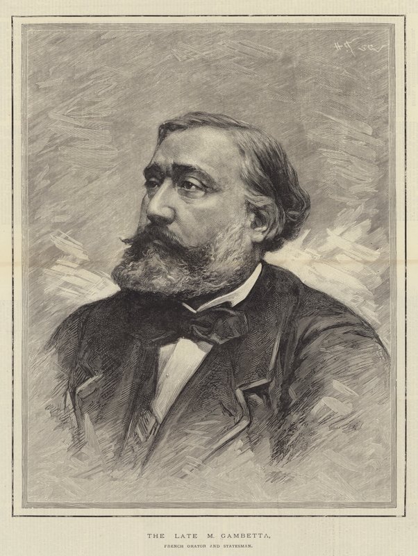Geç M Gambetta, Fransız Hatip ve Devlet Adamı (gravür) by English School