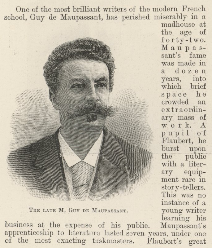 Geç M Guy de Maupassant (gravür) by English School