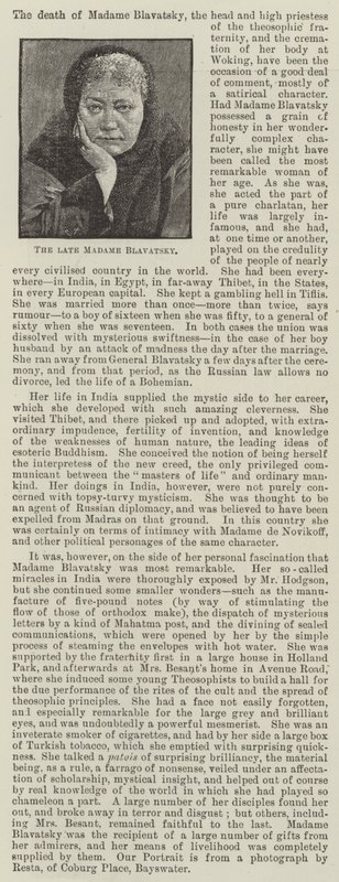 Merhum Madam Blavatsky (gravür) by English School