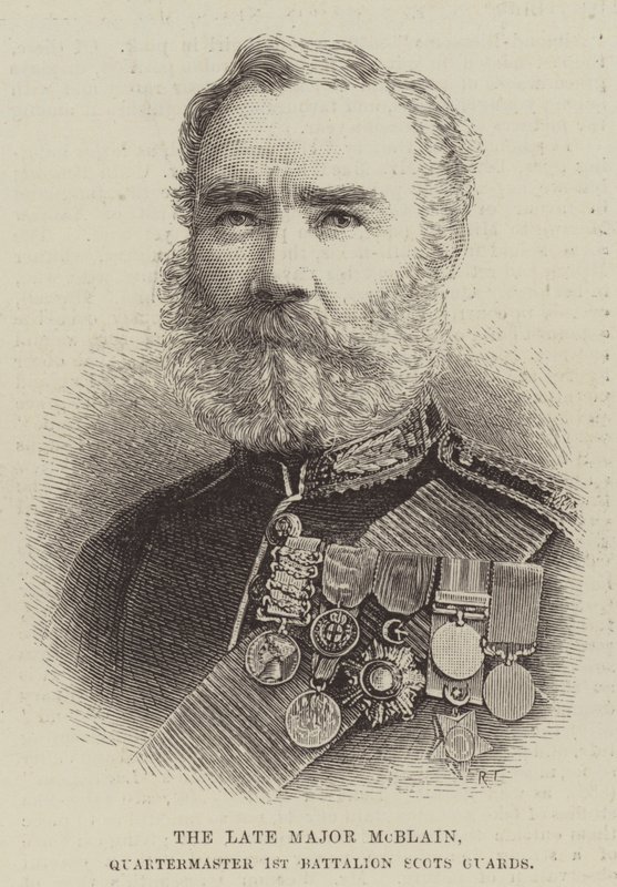 Merhum Binbaşı McBlain, Quartermaster 1. Tabur İskoç Muhafızları (gravür) by English School