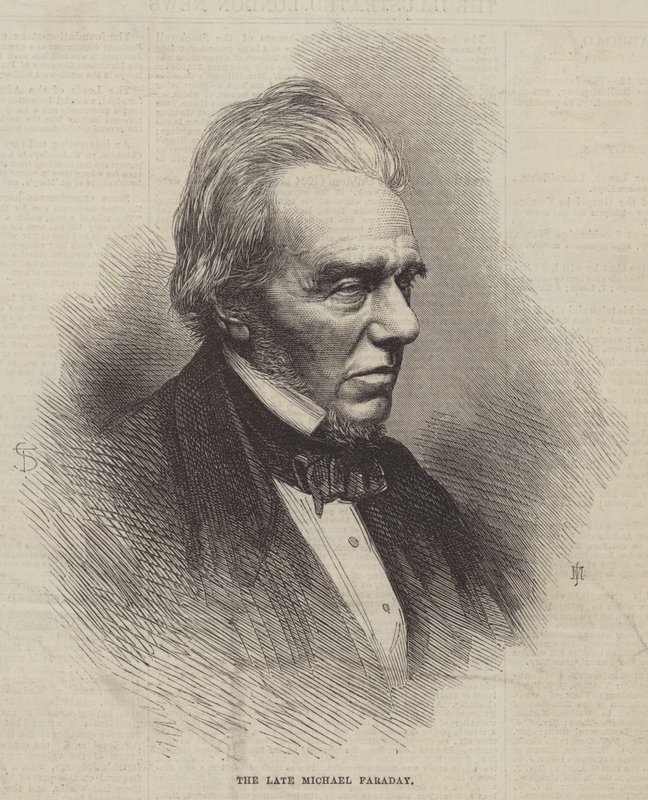 Merhum Michael Faraday (gravür) by English School