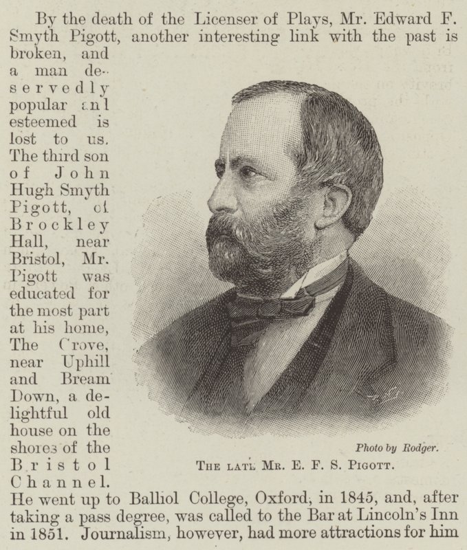 Merhum Bay EFS Pigott (gravür) by English School