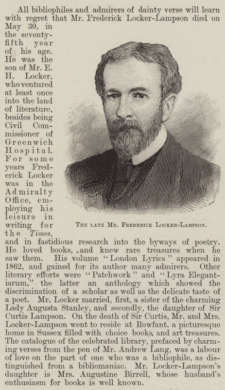 Merhum Bay Frederick Locker-Lampson (gravür) by English School