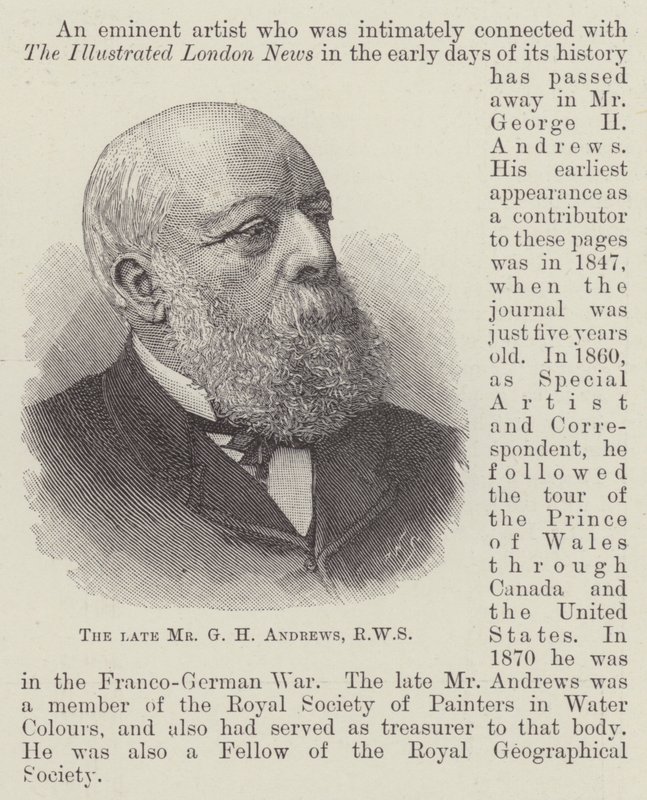 Merhum Bay GH Andrews, RWS (gravür) by English School