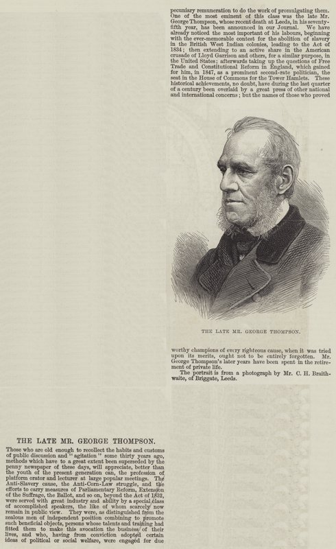 Merhum Bay George Thompson (gravür) by English School