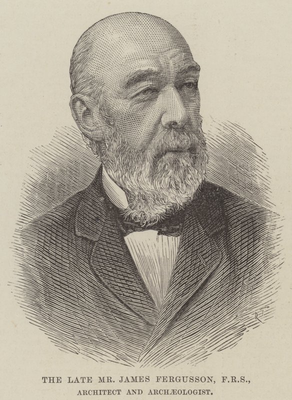 Merhum Bay James Fergusson, FRS, Mimar ve Arkeolog (gravür) by English School