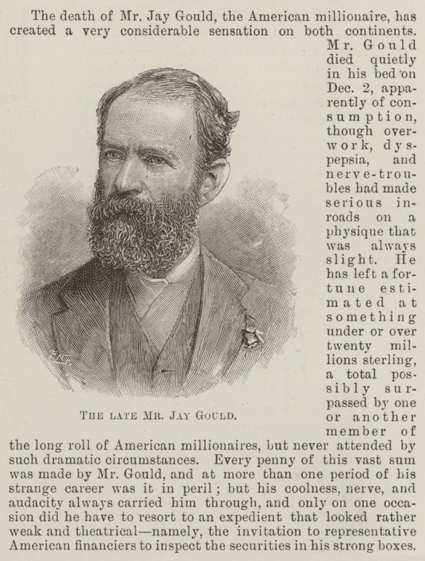 Merhum Bay Jay Gould (gravür) by English School