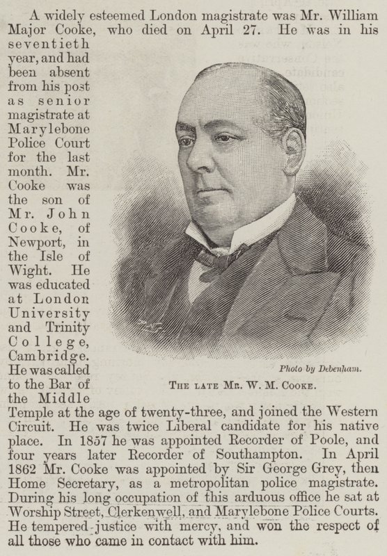 Merhum Bay WM Cooke (gravür) by English School