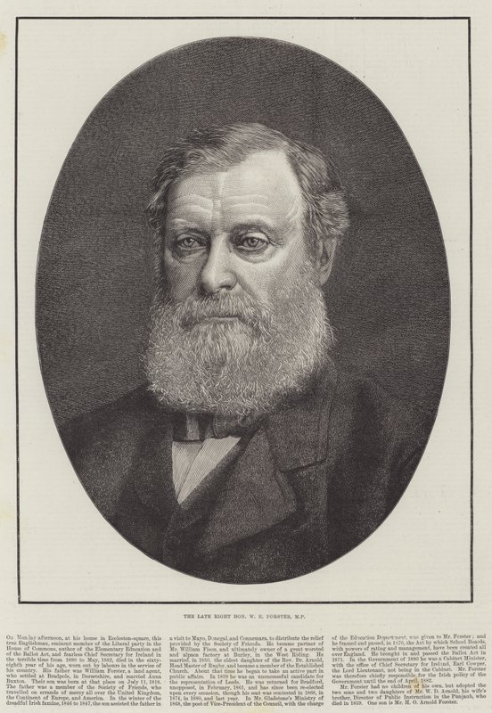 Rahmetli Sayın WE Forster, MP (gravür) by English School
