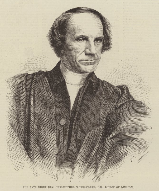 Geç Sağ Muhterem Christopher Wordsworth, DD, Lincoln Piskoposu (gravür) by English School
