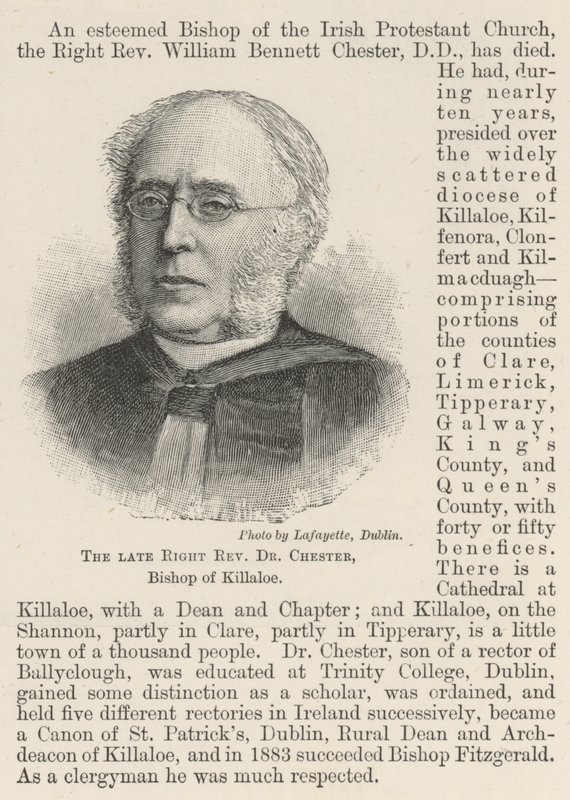 Geç Sağ Muhterem Dr Chester, Killaloe Piskoposu (gravür) by English School