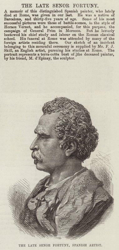 Merhum Senor Fortuny, İspanyol Sanatçı (gravür) by English School