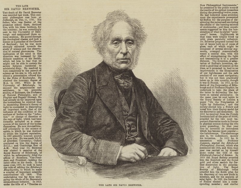 Merhum Sir David Brewster (gravür) by English School