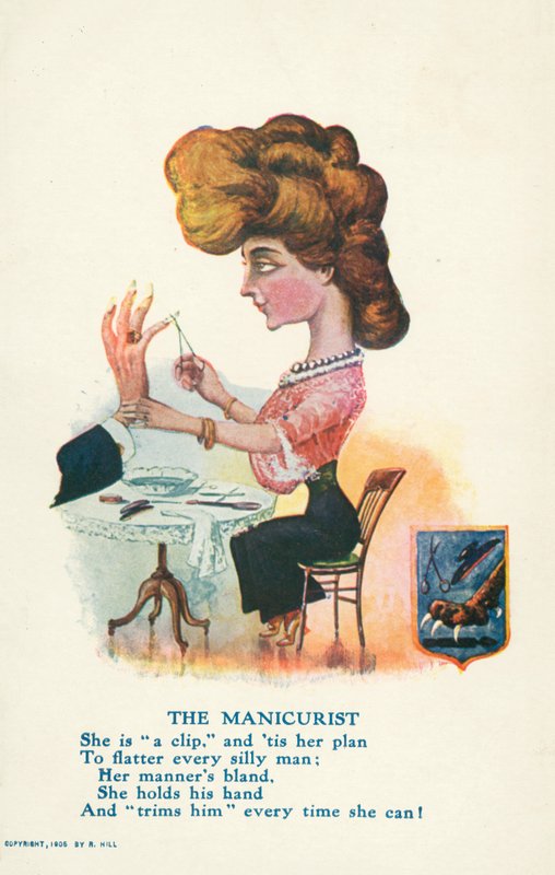 Manikürcü (renkli litho) by English School